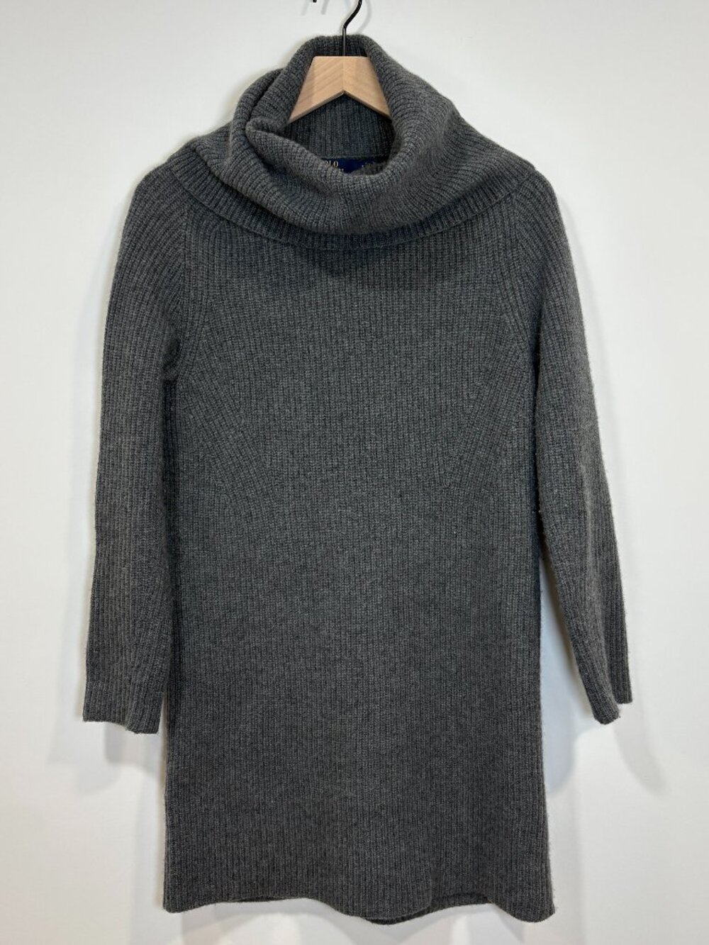 🌟 POLO RALPH LAUREN 🌟  CHUNKY COWL NECK MERINO WOOL CASHMERE SWEATER DRESS S